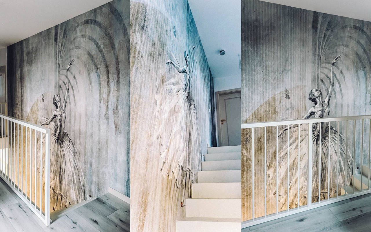 Montaż tapet na klatkach schodowych - klatka 1